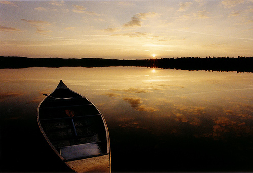 Canoe at Sunset