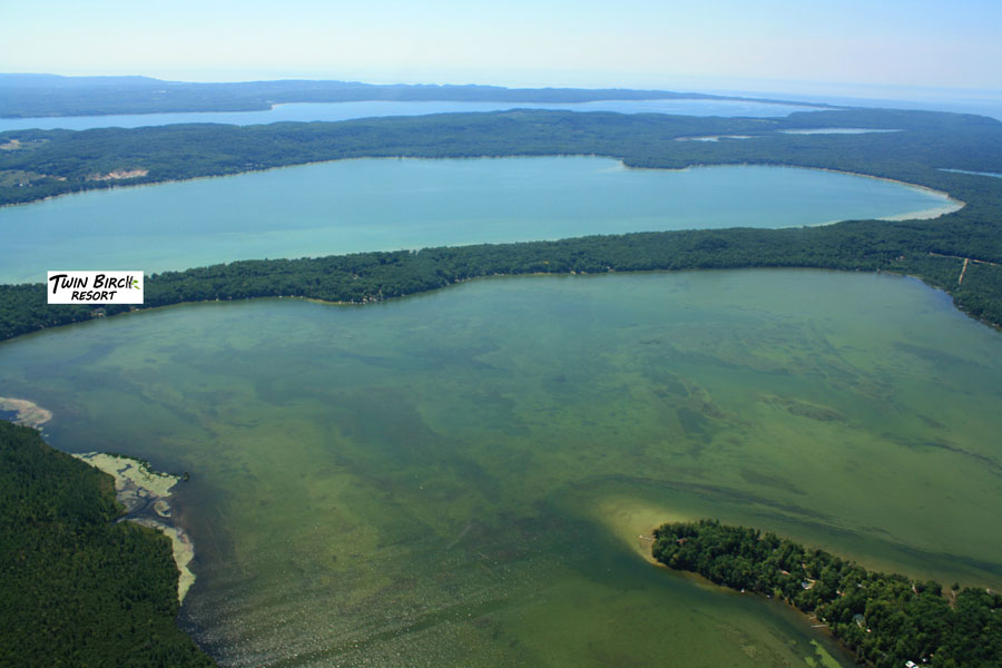 Aerial Image Twin Birch Platte Lake Crystal Lake